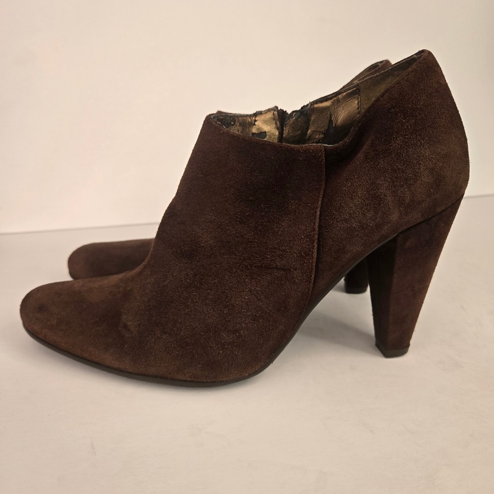 Sundance Brown Suede Ankle‎ Boots Made in Italy EU 40 US 9 Heeled Booties